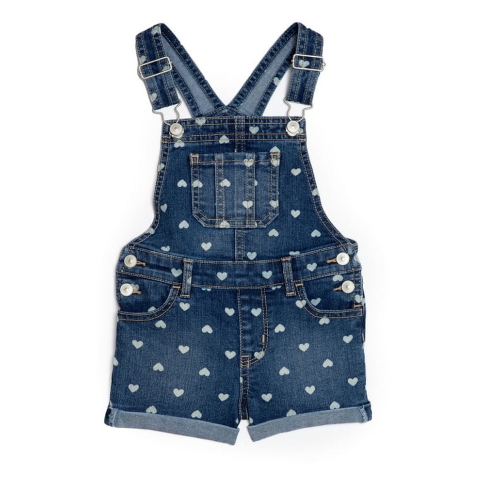 Wonder Nation Baby Girls & Toddler Girls Stretch Denim Overall Shorts